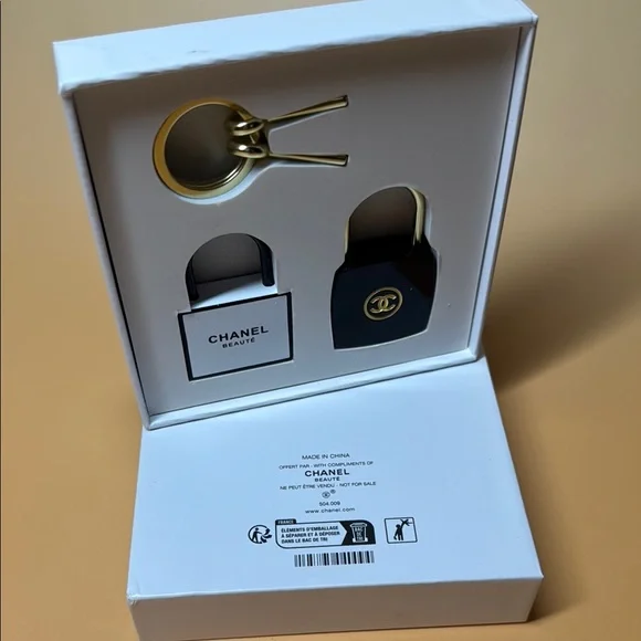 Chanel Black and Gold Lock & Key Set NIB
